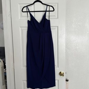 Lulus Special Guest Navy Blue Surplice Midi Dress